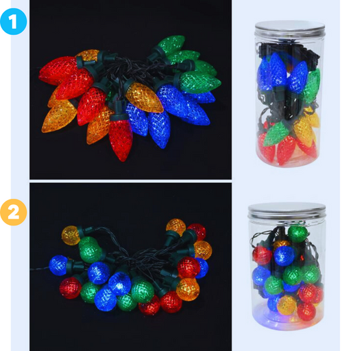 Timer LED Ball/Pinecone Lights 20 In Jar Multi