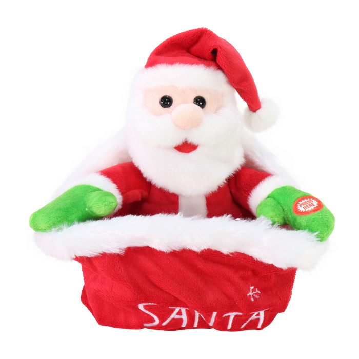 Musical Hide N Seek Santa In Sack 25cm