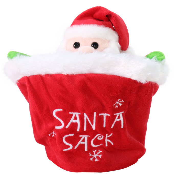 Musical Hide N Seek Santa In Sack 25cm