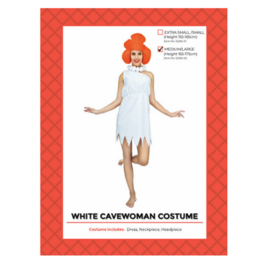 Adult White Cavewoman Costume (M/L)