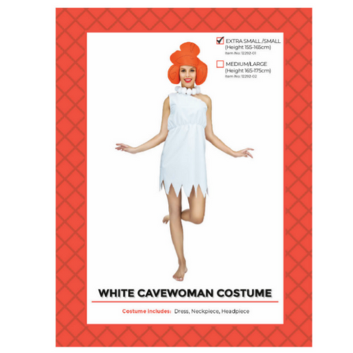 Adult White Cavewoman Costume (XS/S)