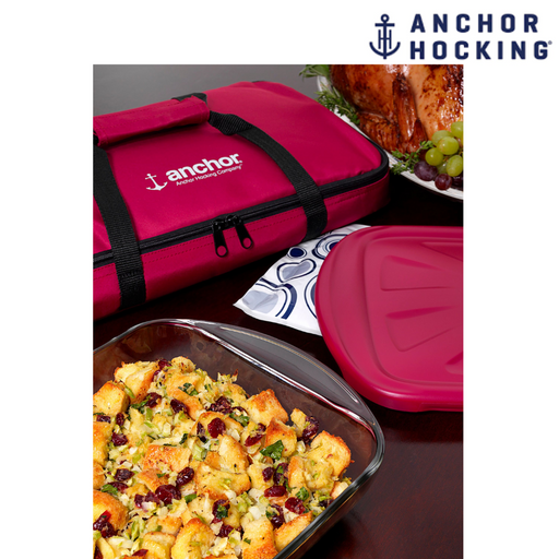 Anchor Hocking Bake-n-Take Hot or Cold Set/4 - Red