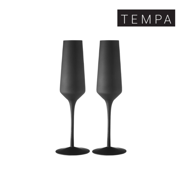 Aurora Matte Black 2pk Champagne Glass