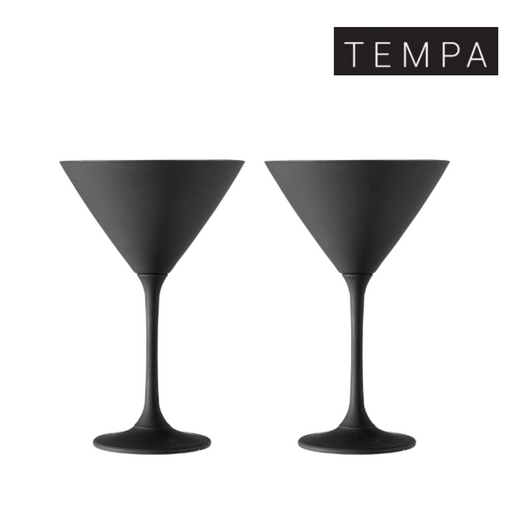 Aurora Matte Black 2pk Martini Glass