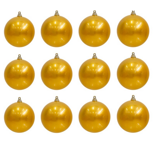 Baubles UV Stable Gold 70mm 12pk 