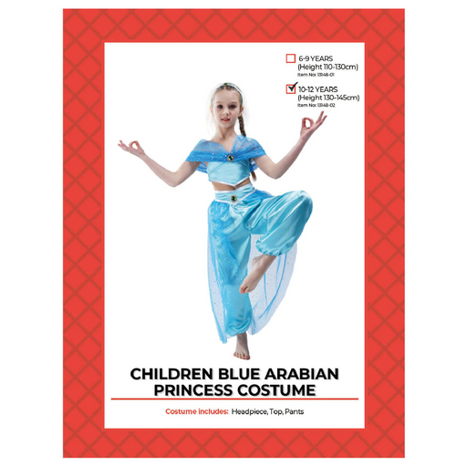 Children Blue Arabian Princess Costume (10-12 years)