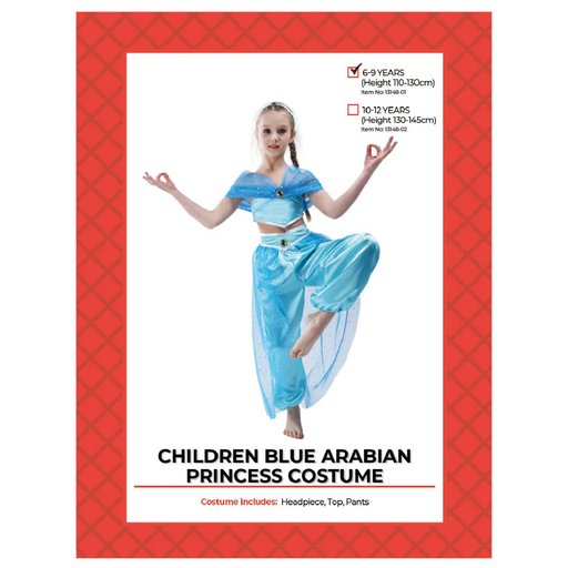 Children Blue Arabian Princess Cosutme (6-9 years)