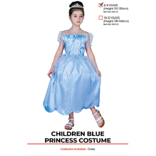 Children Blue Princess Costume (7-9 years)
