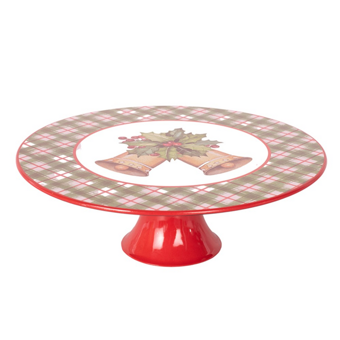 Christmas Berry Melamine Cake Stand 29x10cm