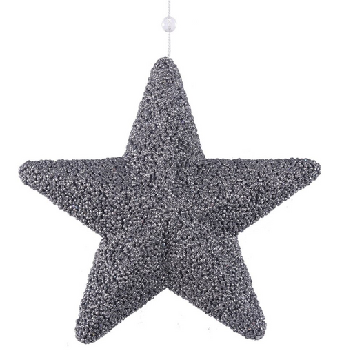 Christmas Dark Silver Hanging Star 25cm