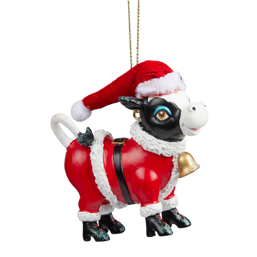 Christmas Decoration- Cow in Santa suit 8cm