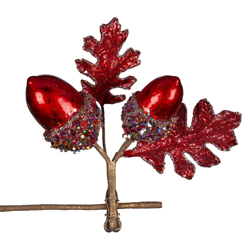 Christmas Flower Red Acorn Clip On 21cm