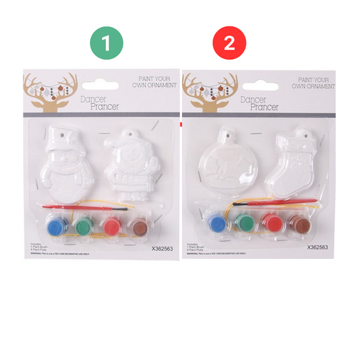 Christmas Paint Your Own 3D Plaster Character 2Pk