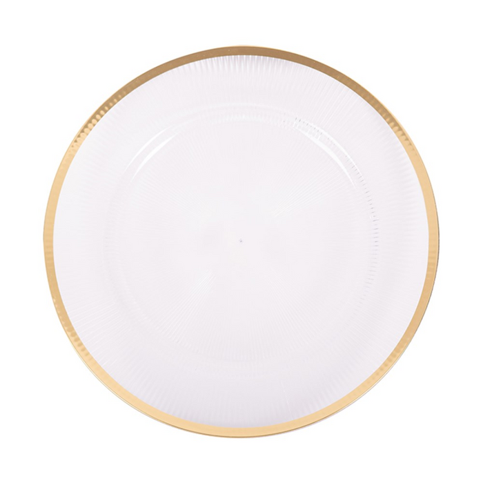 Clear Melamine Charger Plate W/Champagne Rim 33cm