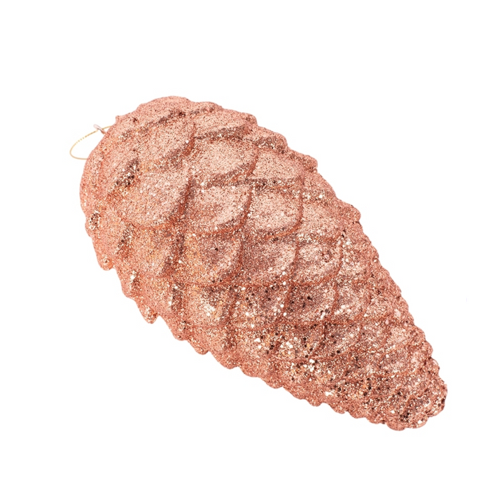 Copper Glitter Pinecone Polyfoam Hanging Ornament 23cm