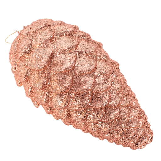 Copper Glitter Pinecone Polyfoam Hanging Ornament 28cm