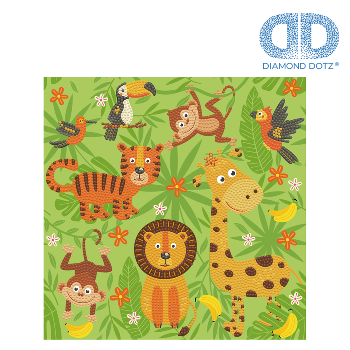 DIAMOND DOTZ DOTZBOX DOTZ IN THE JUNGLE large 28 X 28 CM