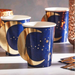 Eid 9oz 266ml Paper Cups Pop Out Moon Navy and Gold