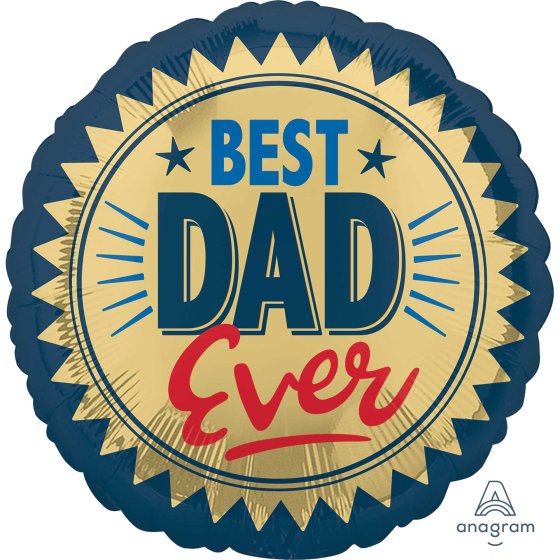 Foil Balloon Standard HX Best Dad Ever Gold Stamp S40 45cm