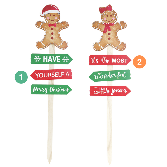 Gingerbread Yard Stake MDF 75cm 2 Asstd