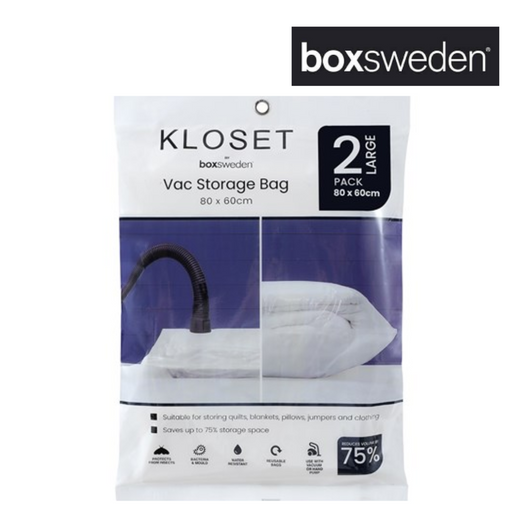 KLOSET VAC STORAGE BAGS2PK LGE 80X60CM