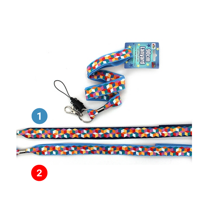 Lanyards Coloured Geometric 2 Asstd