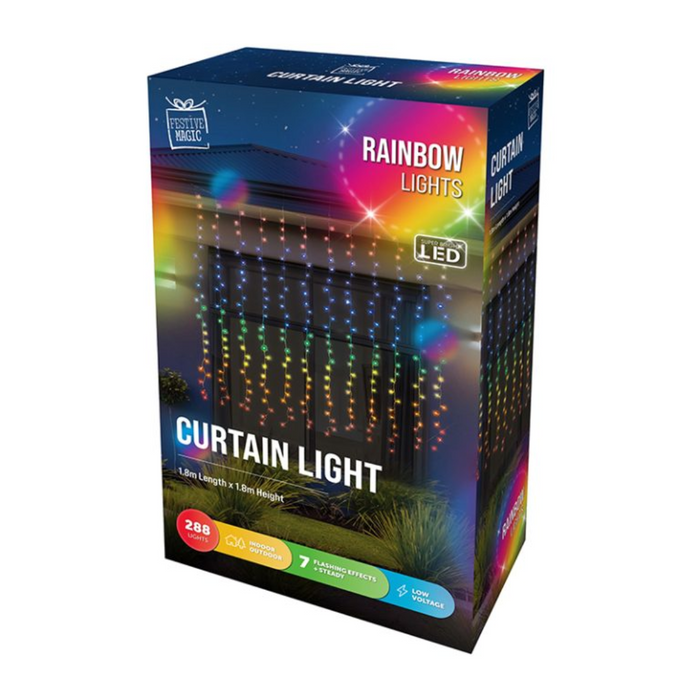 Led Curtain Connectable Rainbow Flash 288L 