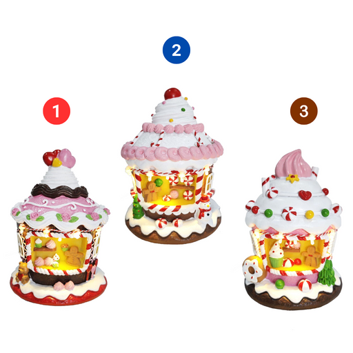 LED Frosted Gingerbread Cupcake USB 3 Asstd