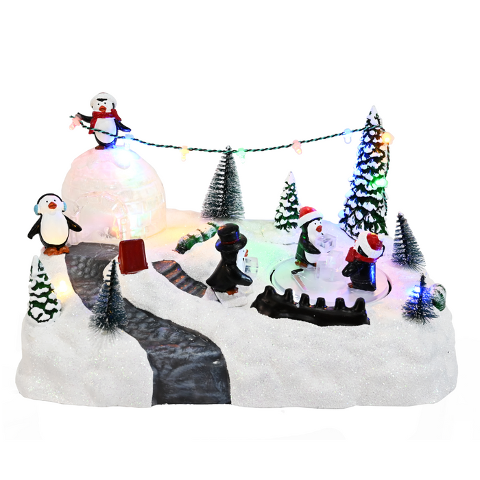 LED Musical Penguin Igloo Scene USB