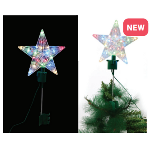 Led Rotating Star Tree Topper Multi Warm Asst Ronis