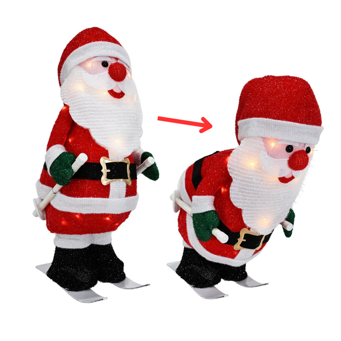 LED Skiing Animated Santa