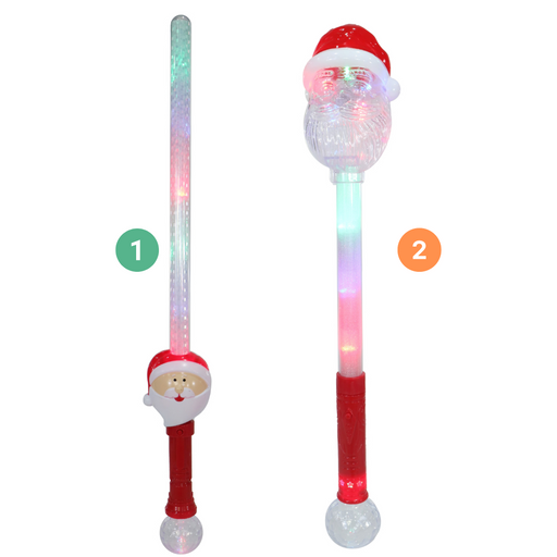 Light Up Santa Giant Wand Flashing 2 Asstd