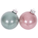 Pale Pink & Mint Bauble In Pdq Tray 12cm 2 Asstd 