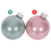 Pale Pink & Mint Bauble In Pdq Tray 12cm 2 Asstd 