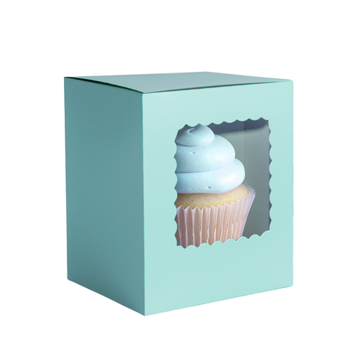 Papyrus Scalloped Single Tall Cupcake Box Pack Of 6 - Pastel Blue