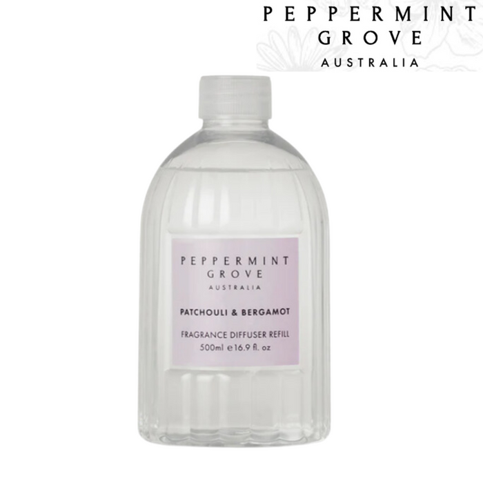 PGA Fragrance Diffuser Refill 500ml - Patchouli & Bergamot