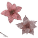 Pink Poinsettia W/clip D26cm 2 Asstd