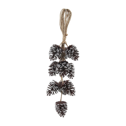 Plastic Pinecone Drop with Ice Effect 35cm