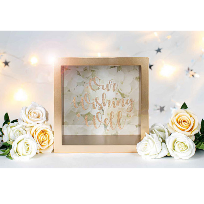 Rose Gold Wishing Well Keepsake MDF 30X30X20CM