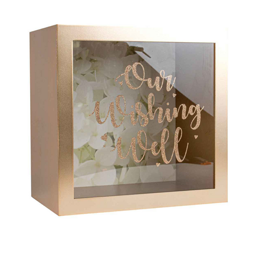 Rose Gold Wishing Well Keepsake MDF 30X30X20CM