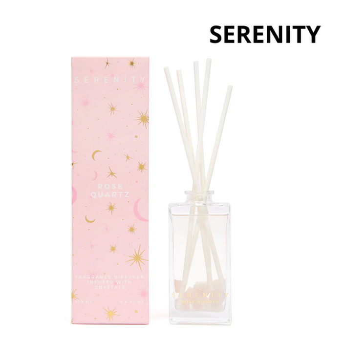 Serenity Diffuser Crystal Glass 130ml - Love Rose Quartz