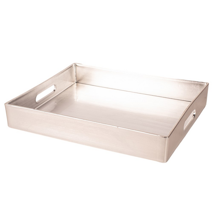 Silver Brushed Finish Melamine Tray 31.5x27x5cm