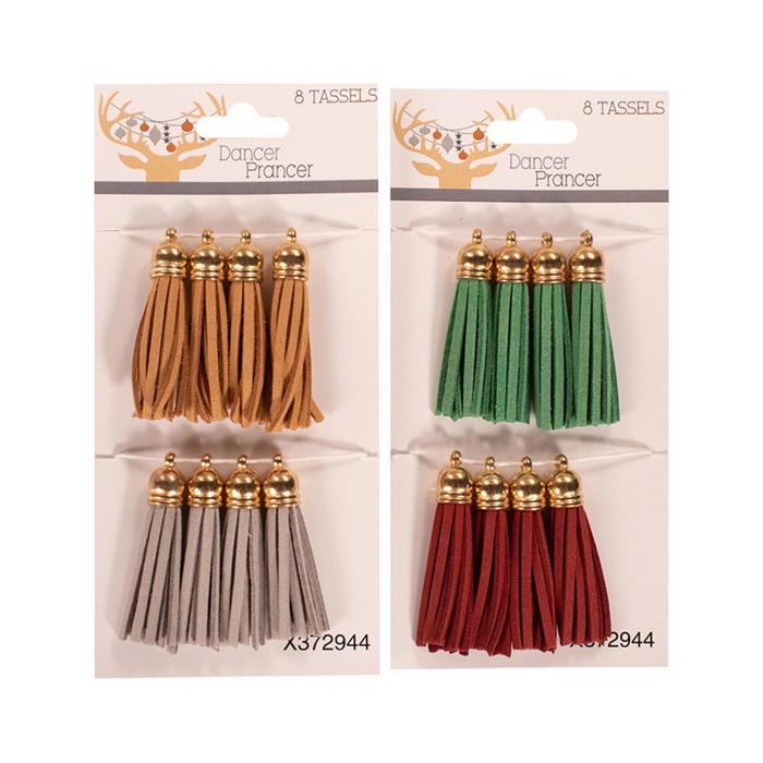 Tassels Green & Red Gold Silver 8Pk 2 Asstd