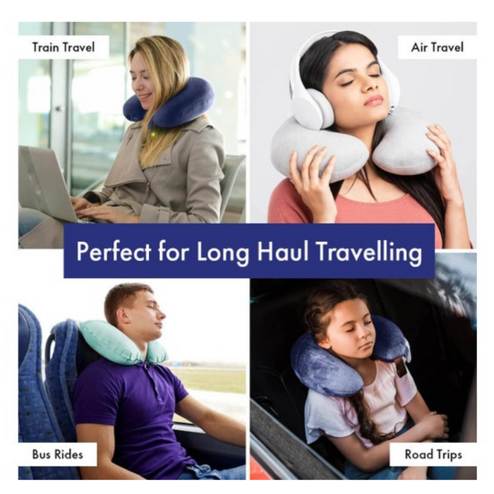 Travel Neck Pillow Memory Foam 32x30x10cm 3 Asstd