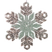 Acrylic Snowflake Tree Ornament Mint & Champagne Glitter 13.5cm