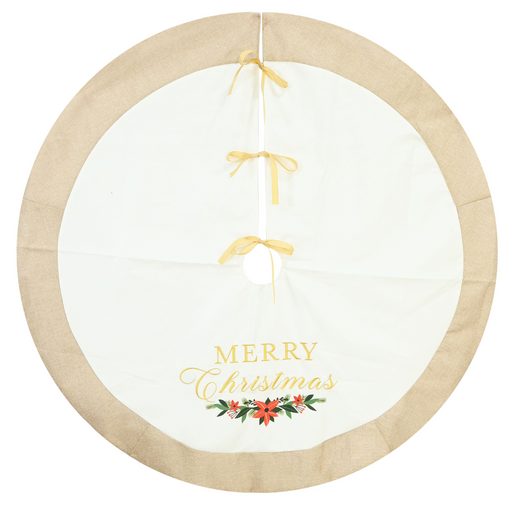 Tree Skirt Cream Poinsettia 120cm