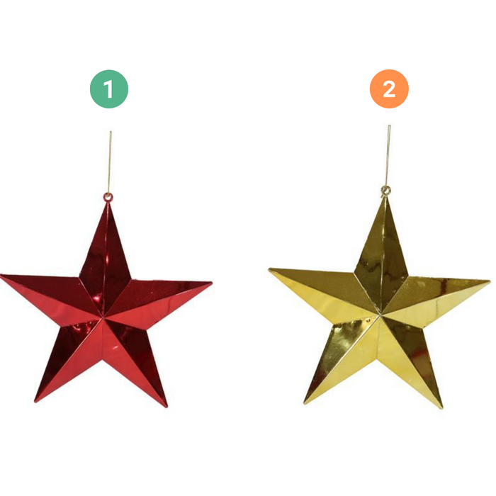 UV Resistant Hanging Star 40x40cm 2 Asstd