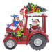 Christmas Lantern Santa/Elves Tractor Red