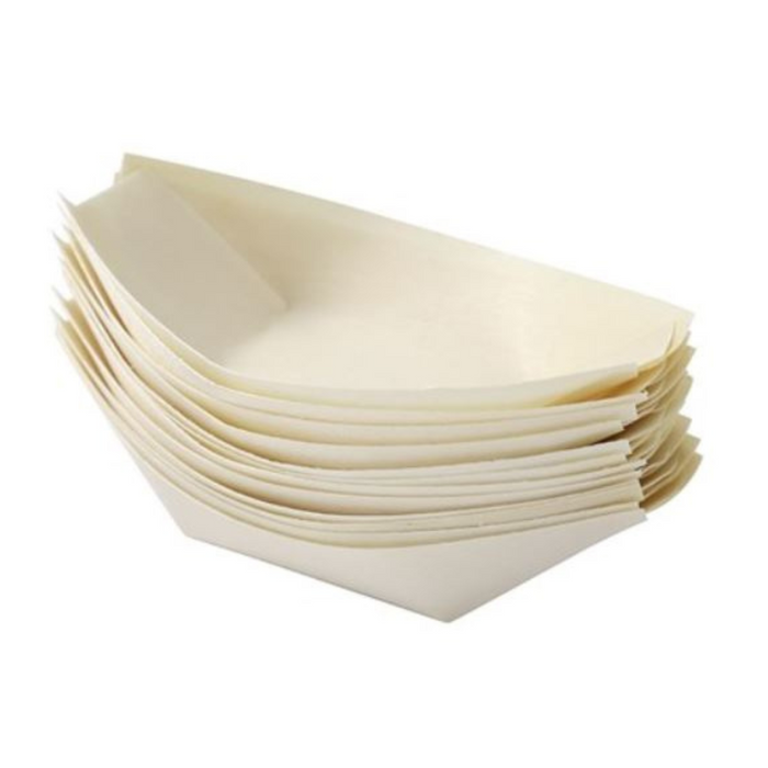 Lemon And Lime Eco Wood Serving Boat11.5X6.5Cm 12Pk