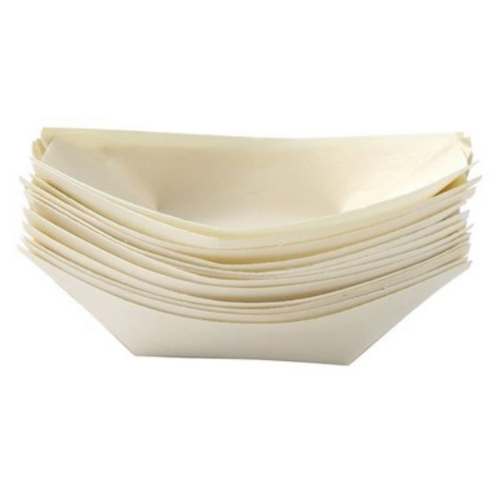 Lemon And Lime Eco Wood Serving Boat11.5X6.5Cm 12Pk